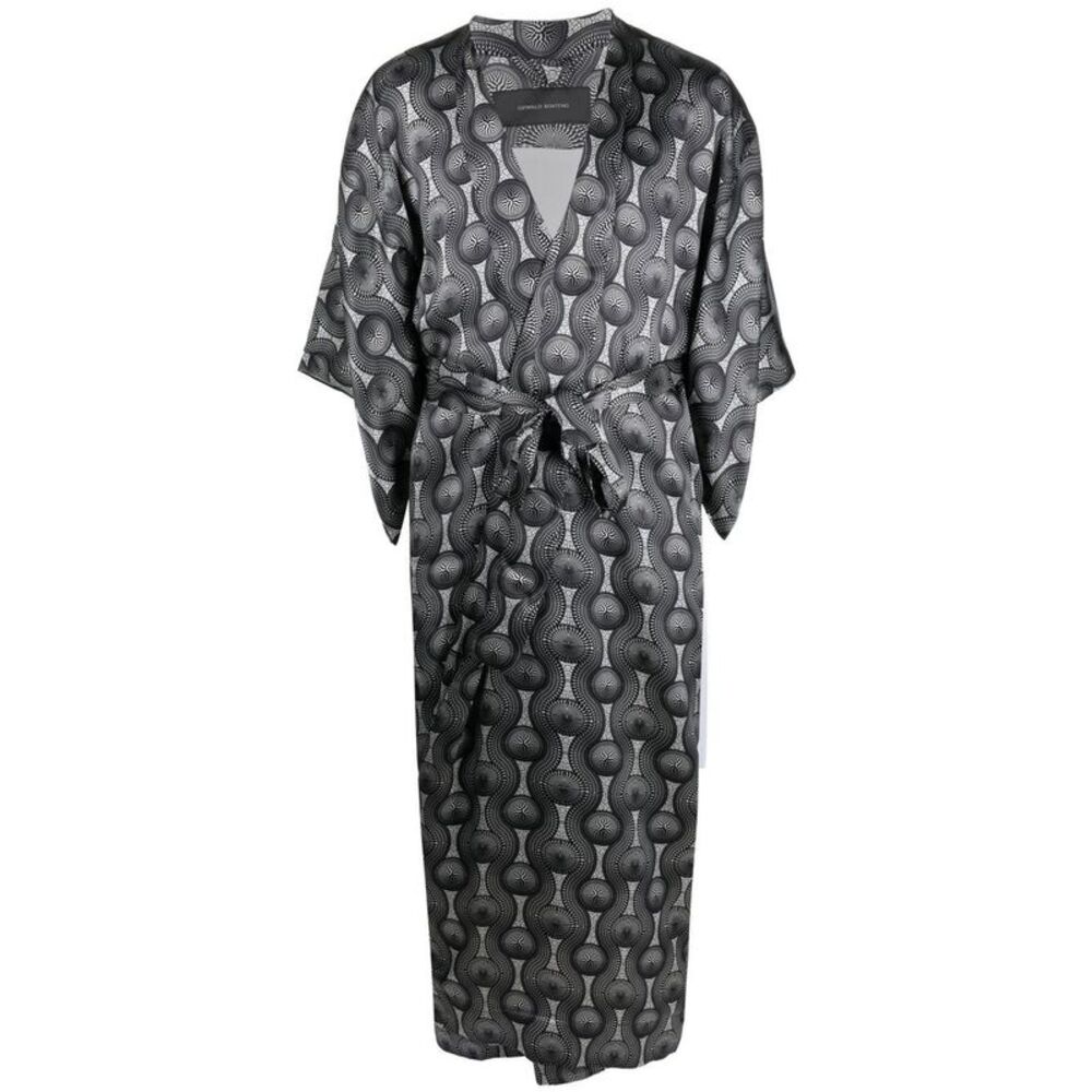Ozwald Boateng Men's Printed Silk Long Kimono